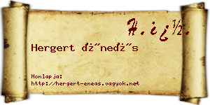 Hergert Éneás névjegykártya